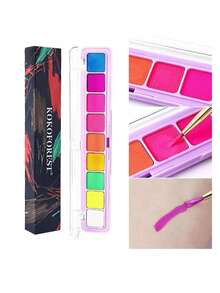 9 Color Fluorescent Water-soluble Body Paint With Night Glow Effect Perfect For Face Painting, Art Performance And Opera Makeup - Multicolor - View 6
