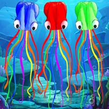 Papalote Con Diseño De Pulpo De Gran Calidad De - Azul - Ver 4
