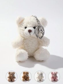 Cute Fuzzy Cartoon Bear Charm Keychain Souvenir Car Accessories Bag Charm School Goth Y2k Christmas Gift Ideas
