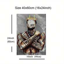 FajerminArt 1pc Optional Frame Wall Arts African American Man Canvas Painting Posters I Am Empowered King Painting, Motivational Phrases, BlackMen Portrait Wall Art Wall Decor Home Bedroom Living Room Decor - Multicolor - View 4