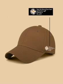 Letter Print Casual Baseball Cap - Coffee Brown - View 3