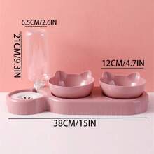 New Plastic Anti-Tilt Cat/Dog Lover Gift And Dog/Cat Mom Love Pet Automatic Feeding Water Dispenser, 2 In 1 Bowl For Cat Lover And Cat Mom Loves And Dog Lover And Dog Mom Loves