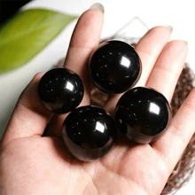 30-50mm Obsidian Sphere: Natural Black Quartz Crystal Ball For Healing, Reiki & Collecting - Black - View 5