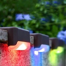 4pcs/Set Solar Powered Waterproof Step/Fence/Outdoor Lantern For Stairs, Steps, Rails, Deck, Driveway, Garden, Pathway & Yard Led Solar Light Fall Decor Christmas Decor House Decor Outdoor Decor