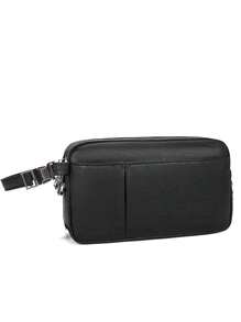 gorchis New Style Clutch Bag With Multiple Zipper Pockets, Business & Casual, Pu Leather, Black, Suitable For Travel Or Daily Use Handbag Wristlet Bag Large Capacity Anti-Theft Portable Lightweight Hand Bag Office Supplies Gift For Husband Summer Hip Bag Valentine Day Purses Black Bag Travel Essentials Stickers Winter Back To School Valentines Gifts Holiday Vintage The Sporty Life Men Wallet Vacation Bags Gift Bag Bag Pack Handbags Spring Vintage Bags Makeup Bag - Black - View 8