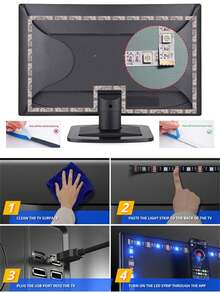 1 Pieza Tira De Luz Led Rgb De Color Cobre Con Control Remoto, Tira De Luz Led Decorativa Para El Hogar Moderna Para La Decoración De Habitaciones Y Fiestas - Multicolor - Ver 3