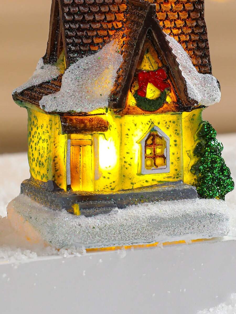 A Small Led Light Up House Shaped Ornament, With 3 Lr41 Button Batteries, Suitable For Desktop