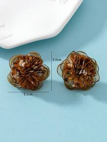 1對浪漫優雅布質花卉耳環,女性婚禮禮物