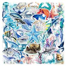 50pcs Waterproof Ocean Life Doodle Stickers - Multicolor - View 1