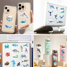 50pcs Waterproof Ocean Life Doodle Stickers - Multicolor - View 7
