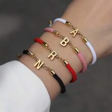 1 件經典不鏽鋼 A-z 字母繩手鍊女士派對用 - 字母 - 查看 1