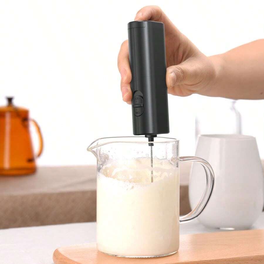 1pc Battery Operated Milk Frother, Matte Finish Body With Delicate