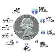 1440pcs White Glass Flat Back Rhinestones With Silver Bottom For Garment Accessories - White - View 2