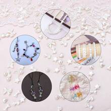 1 Set 10pcs Fashion Elegant Pearl Color Beads For DIY Bracelet Making With Small Gold Beads Interval, Suitable For Daily Wear, Fresh Summer Bracelet, DIY Imitation Pearl Bracelet With Heart Shape Rose Shell Pendant