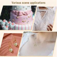 1 Set 10pcs Fashion Elegant Pearl Color Beads For DIY Bracelet Making With Small Gold Beads Interval, Suitable For Daily Wear, Fresh Summer Bracelet, DIY Imitation Pearl Bracelet With Heart Shape Rose Shell Pendant