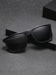 偏光太阳镜 男女通用 复古方形 时尚|经典装饰 户外旅游 海滩度假 驾车钓鱼 防紫外线眼镜 休闲太阳镜 太阳眼镜 海滩配饰 太阳眼镜 太阳镜 遮阳镜 - 黑色 - 查看 2