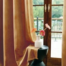 Orange Velvet Fashionable Window Curtains - Orange - View 2