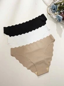 3pcs Women Underwear, Multicolor Sexy Seamless Wavy Edge Breathable Quick-Dry Sports Briefs - Multicolor - View 6