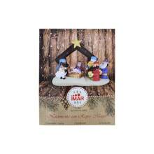 Inflable Navideño Nacimiento Jesús Pesebre Niño Dios con Luz Led Decoración para el Hogar 2 metros de largo - Caqui - Ver 5