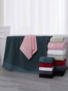 QIBHI 1/3 Pcs Plain Color Satin Bath Towel, Absorbent & Soft, Bathroom Towel Back To School For Beauty Salon Home Bathroom