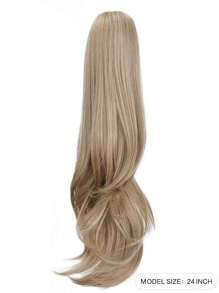 Women's Ponytail Chemical Fiber Hair Length 24 Inches Brown Natural Vertical European American Women Wig Accessories