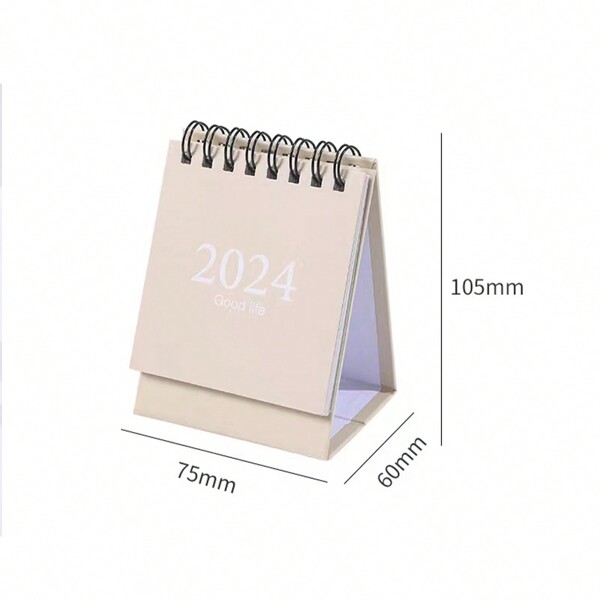 1pc Creative Mini Desktop Calendar And Planner With Clock And Self ...