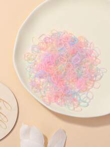 500 件彩色糖果色儿童发带、弹力发带、头饰爱心情人节 - 彩色 - 查看 4