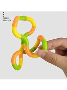 Ingooood 3pcs Twisted Rope Fidget Toys, Squishy & Stretchy, Stess Relief Tool For Teenager & Adults, Classroom & Office Relax Toys - Hot Pink - View 5