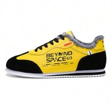 2023 年新款冬季男士鞋，时尚百搭，保暖内衬 PU 皮革，温暖、舒适、时尚 - 黃色 - 查看 3