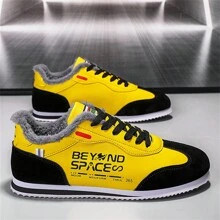 2023 年新款冬季男士鞋，时尚百搭，保暖内衬 PU 皮革，温暖、舒适、时尚 - 黃色 - 查看 5