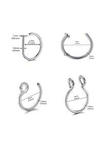 Nose Ring - 銀色 - 查看 2