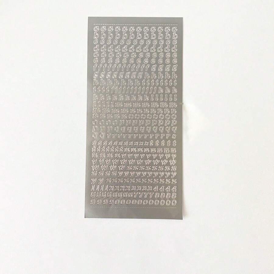 English Alphabet & Number Themed Instant Camera Photo Decoration Stickers For Scrapbook And Diy Album - Silver - View 1