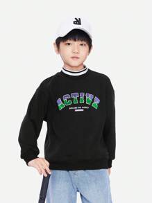 Annil Tween Boy Clothing Boy's And Girl's Sweater Mid Neck Fashion Spring And Autumn Warm Sports Versatile Casual Long Sleeve Top