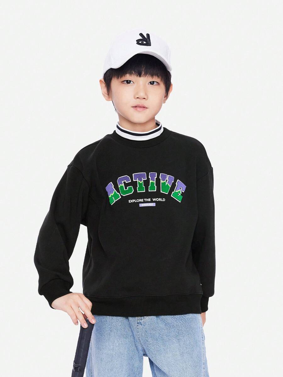 Annil Tween Boy Clothing Boy's And Girl's Sweater Mid Neck Fashion Spring And Autumn Warm Sports Versatile Casual Long Sleeve Top