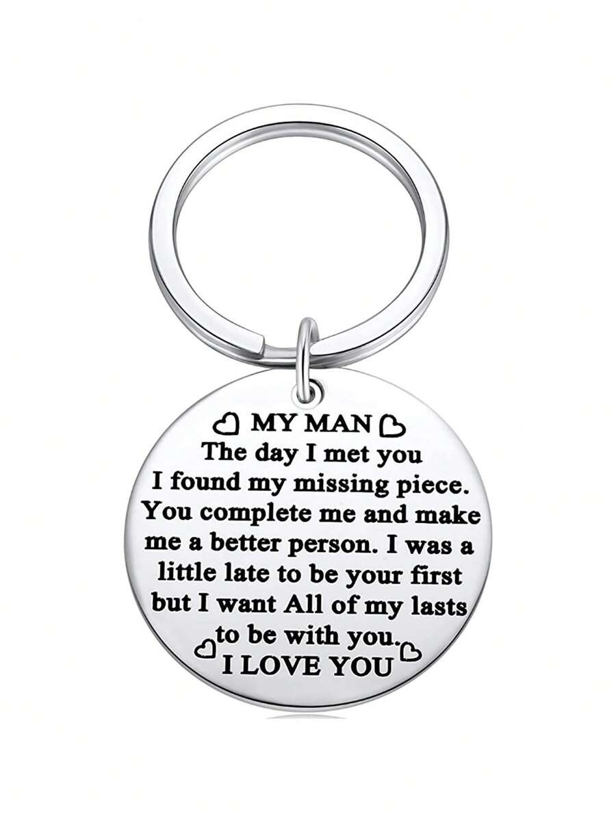Keychain For Boyfriend My Man Keychain Gifts For_yy - Silver - View 1