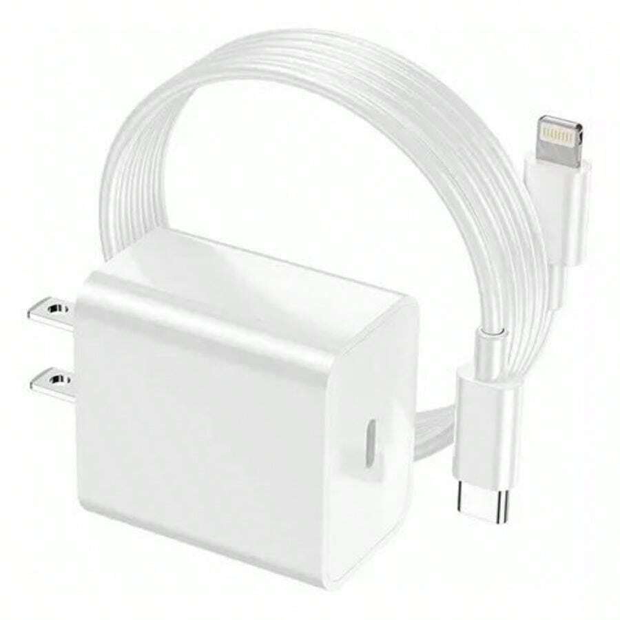 Cargador Tipo C 20w Compatible Con iPhone 11 12 13 14 Carga Rápida - Blanco - Ver 1