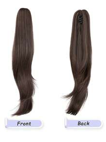 Women's Ponytail Chemical Fiber Hair Length 24 Inches Brown Natural Vertical European American African Women Wig Accessories