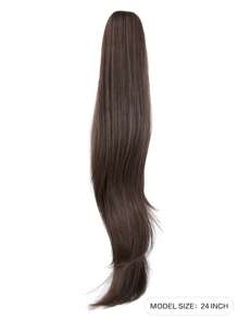 Women's Ponytail Chemical Fiber Hair Length 24 Inches Brown Natural Vertical European American African Women Wig Accessories