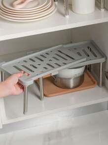 Estante De Almacenamiento Retráctil Para Utensilios De Cocina, Organizador Multicapa, 1 Ud. - Gris - Ver 2