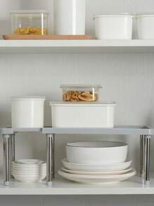 Estante De Almacenamiento Retráctil Para Utensilios De Cocina, Organizador Multicapa, 1 Ud. - Gris - Ver 4