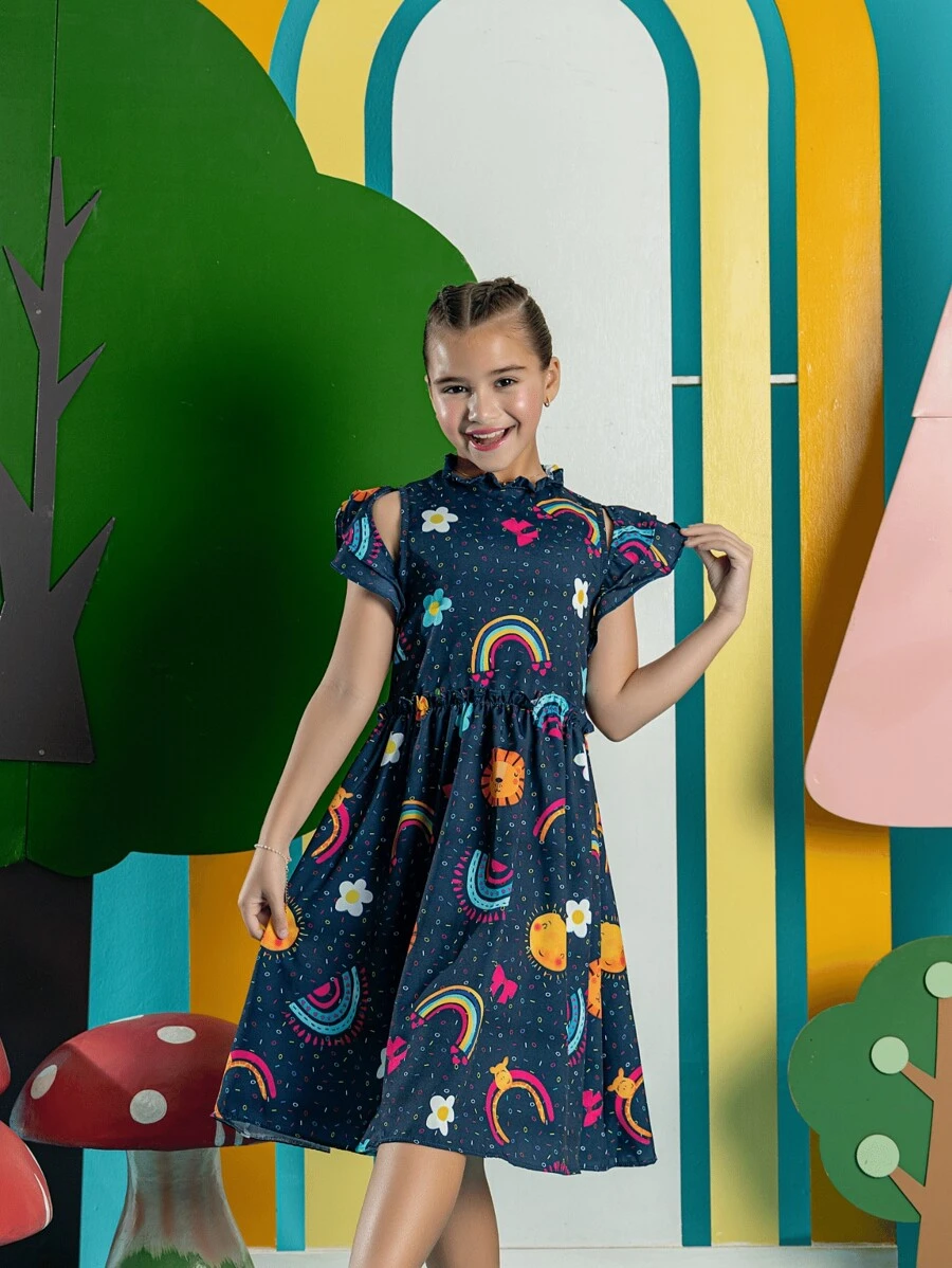 Young Girls Dresses - 藏蓝色 - 查看 1