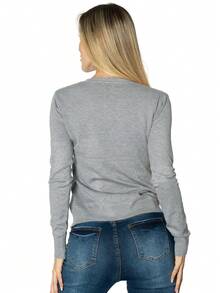 Sweater Dama Bordado - Gris - Ver 4