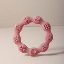 8 公分嬰兒矽膠牙膠,嬰兒出牙期磨牙玩具 - 粉色 - 查看 1