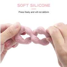 8 公分嬰兒矽膠牙膠,嬰兒出牙期磨牙玩具 - 粉色 - 查看 6