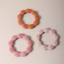 8 公分嬰兒矽膠牙膠,嬰兒出牙期磨牙玩具 - 粉色 - 查看 4