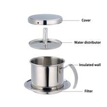 choxila 1pc Coffee Drip Filter, Vietnamese Coffee Filter, Coffee Filter Cup, Stainless Steel Pour Over Coffee Dripper, Reusable Portable Coffee Maker, Coffee Drip Brewer For Home Kitchen Office - Coffee Filter - View 10