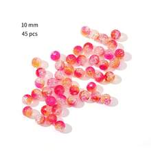 50PCS Red +Yellow Crackle Beads 10mm - red+yellow - View 6