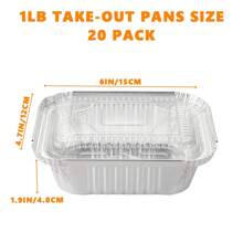 20pcs 1Lb Aluminum Pans With Lids-Food Containers With Clear Lids - Disposable Takeout Trays With Lids - To Go Containers For Restaurants, Catering, Delis Suitable