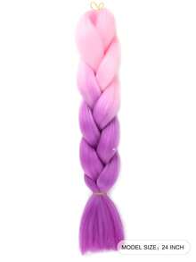 1入組24英寸人造辮髮,漸層辮髮,適用於女性diy髮辮,粉紫色