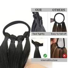 DIY Ponytail Extensions Synthetic Boxing Braids Ponytail Hair Rope For Women High Temperature Fiber Black Brown Ponytail - Black - View 6